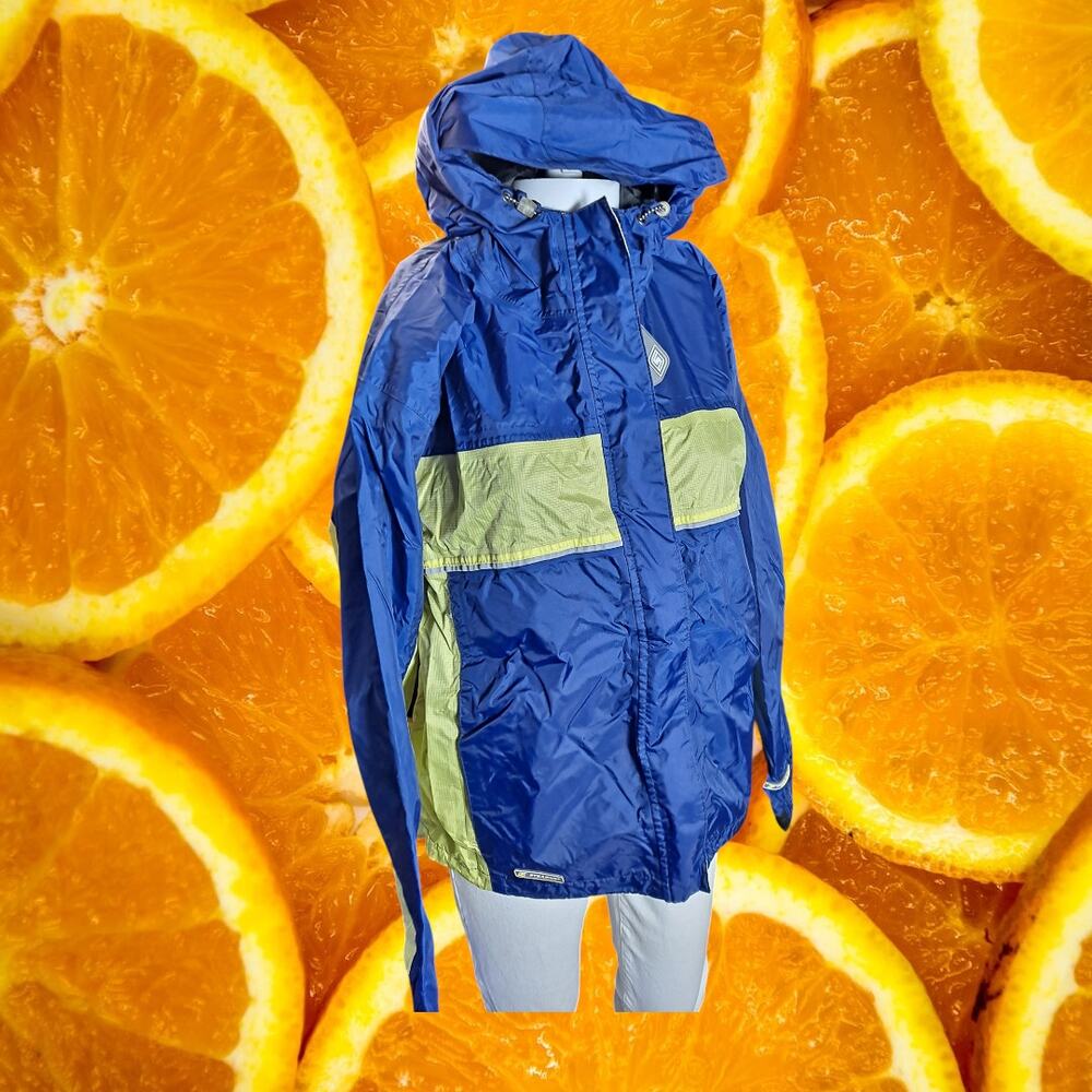 Stearns Men's Blue Dry Wear Nylon‎ Waterproof Full-Zip Hooded Windbreaker Size S